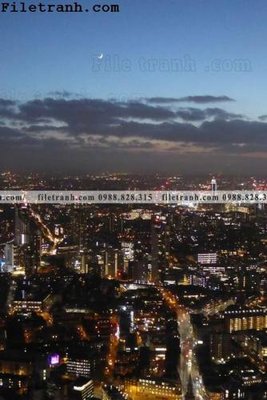 File tranh Canh dem thanh pho 490 (bản gốc) treo quán cafe