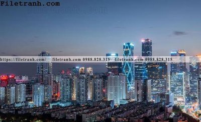 File tranh Canh dem thanh pho 512 (gốc) chủ đề tĩnh vật