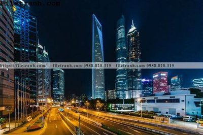 Download file gốc Canh dem thanh pho 526 (in lụa) hoa lá