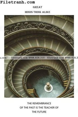 File tranh Cau thang xoan oc phong cach Bac Au 102 (bản gốc) treo phòng ăn