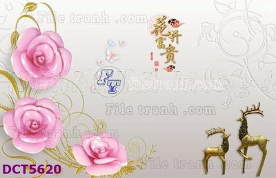 File gốc File gốc in tranh tổng hợp DCT5620 (in lụa) hoa văn cổ điển