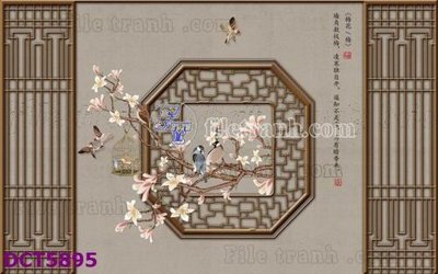 File tranh in trần 3D File gốc in tranh tổng hợp DCT5895 (ảnh gốc)