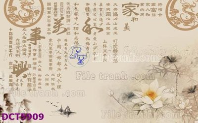 File tranh File gốc in tranh tổng hợp DCT5909 (bản gốc) in lụa 3D