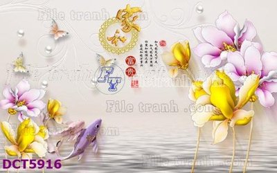 File tranh File gốc in tranh tổng hợp DCT5916 (bản gốc) in lụa dán tường