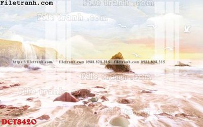 File in lụa File in vân đá cẩm thạch DCT8420 (phong cảnh) File in vân đá cẩm thạch DCT8420