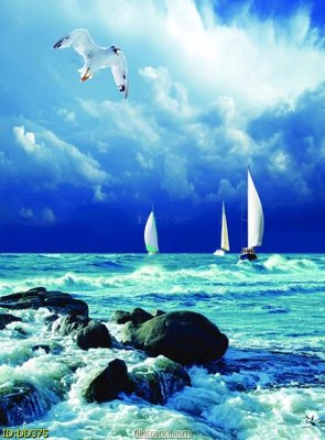 File tranh trang trí File gốc đại đương biển DD375 (tải file gốc)