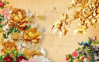 File in trần File tranh điêu khắc hoa sen DK150 (bản gốc) hoa văn