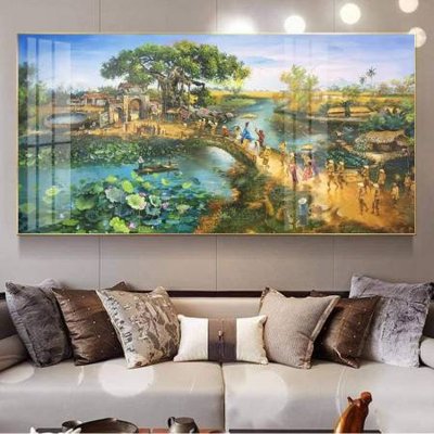 File tranh File tranh đồng quê DQ1001 (bản gốc) in canvas