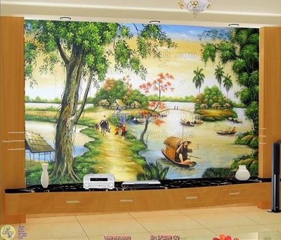 Tải file PSD File tranh đồng quê DQ100 (nguyên layer) để in