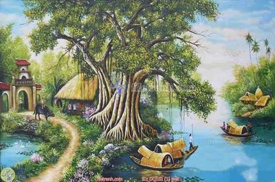 File gốc File tranh đồng quê DQ102 cho in ấn và thiết kế