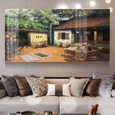 File gốc File tranh đồng quê DQ1047 (ảnh chi tiết) để in trần