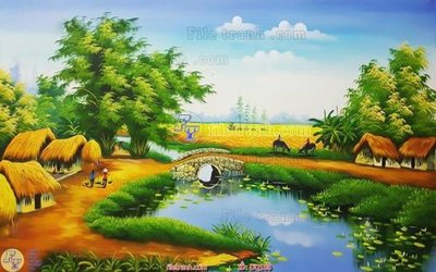 Tải file File tranh đồng quê DQ108 (ảnh gốc) in tranh kính