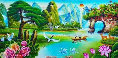 File in mica File tranh đồng quê DQ12 (bản gốc) siêu trong