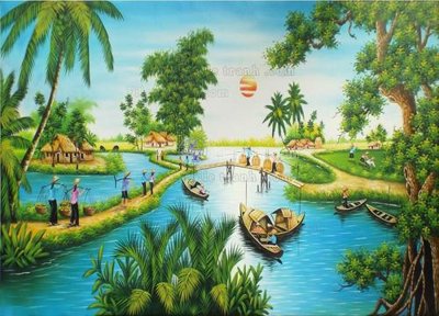 File tranh File tranh đồng quê DQ136 (bản gốc) trang trí văn phòng