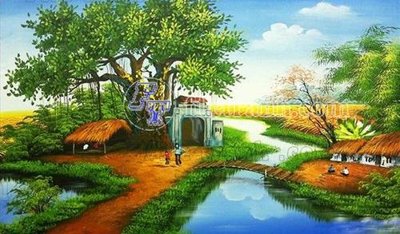 File gốc File tranh đồng quê DQ173 (in tráng gương) ốp tường