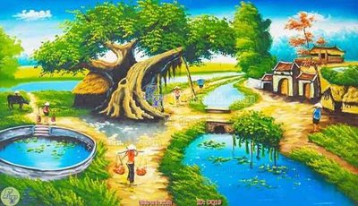 File tranh File tranh đồng quê DQ19 (ảnh gốc) in trần xuyên sáng
