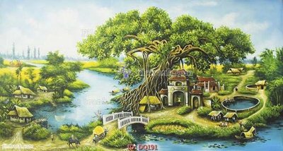 Tải file File tranh đồng quê DQ191 (gốc) in trên mọi chất liệu