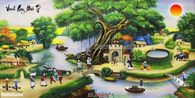 File tranh File tranh đồng quê DQ198 (bản gốc) in lụa 3D
