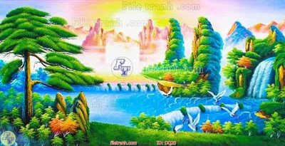 Download file gốc File tranh đồng quê DQ20 (in lụa) cao cấp