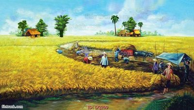 File tranh File tranh đồng quê DQ209 (ảnh gốc) chi tiết rõ ràng