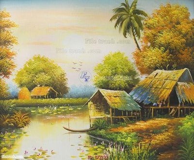 Tải file File tranh đồng quê DQ222 (ảnh gốc) in gạch 3D