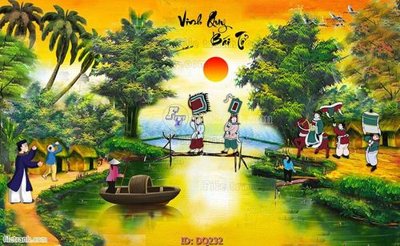Ảnh gốc File tranh đồng quê DQ232 (siêu chi tiết) để in ấn