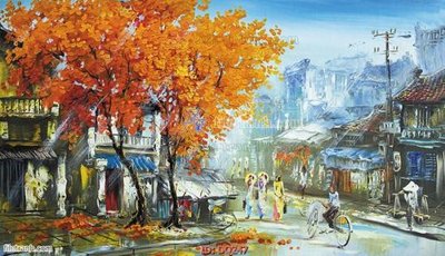 File in trần File tranh đồng quê DQ247 (bản gốc) bầu trời