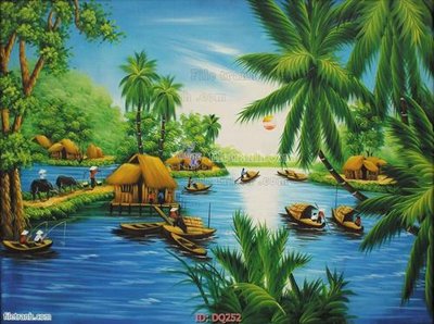 Download file File tranh đồng quê DQ252 (gốc) in mica bàn thờ