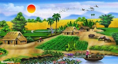 Tải file File tranh đồng quê DQ255 (gốc) in ấn chất lượng