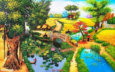 File gốc File tranh đồng quê DQ266 (in 3D) cho trang trí