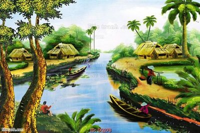 Hình ảnh file gốc File tranh đồng quê DQ278 cho in UV