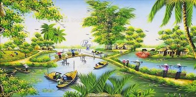 Tải file File tranh đồng quê DQ287 (gốc) làm file in ấn