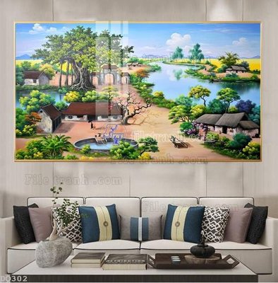 File tranh File tranh đồng quê DQ302 (gốc) chủ đề con người