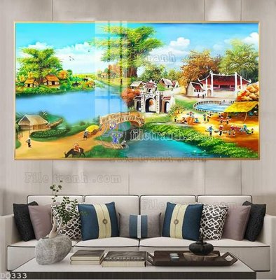 File in ấn cao cấp File tranh đồng quê DQ333 (file gốc)