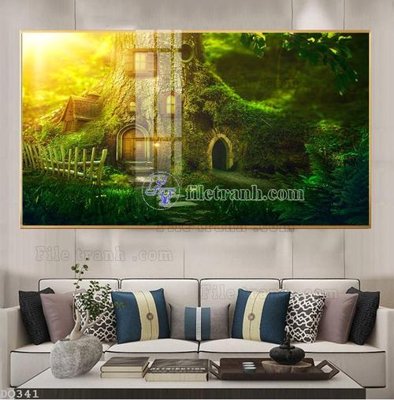 File gốc File tranh đồng quê DQ341 (in 3D) cho trang trí