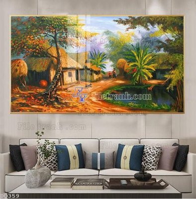 File in mica File tranh đồng quê DQ359 (ảnh gốc) đẹp