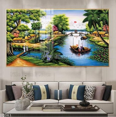 Download file ảnh gốc File tranh đồng quê DQ361 để in ấn