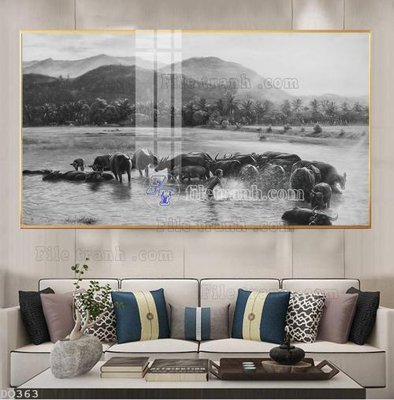 Tải file File tranh đồng quê DQ363 (ảnh gốc) in gạch men