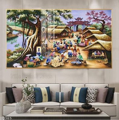 File PSD File tranh đồng quê DQ365 (gốc) nhiều lớp (multi-layer)