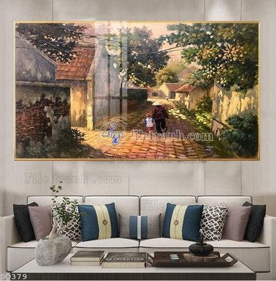 Tải file File tranh đồng quê DQ379 (ảnh gốc) in gạch 3D