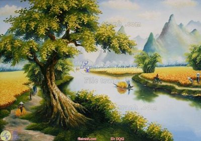 File in ấn File tranh đồng quê DQ42 (bản gốc) từ file gốc