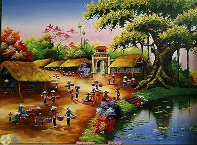 Tải file File tranh đồng quê DQ43 (PSD) cho in tranh kính