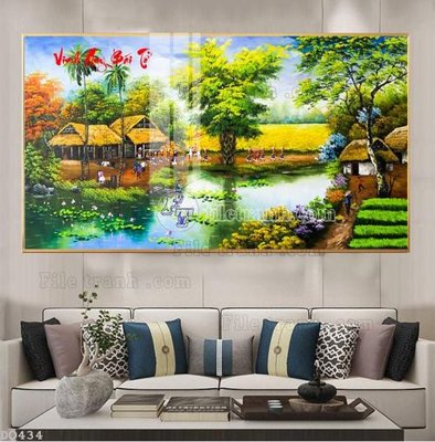 File in ấn File tranh đồng quê DQ434 (bản gốc) cao cấp