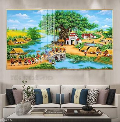 File gốc File tranh đồng quê DQ436 (thiết kế) độc quyền