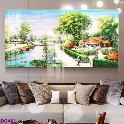 File tranh File tranh đồng quê DQ461 (ảnh gốc) in trần 3D