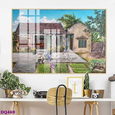 File ảnh File tranh đồng quê DQ469 (gốc) cho trang trí nhà hàng