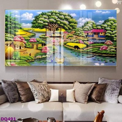File tranh File tranh đồng quê DQ491 (gốc) chủ đề thiên nhiên