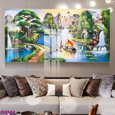 Tải file gốc File tranh đồng quê DQ504 dùng cho in ấn