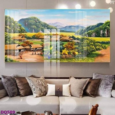 File ảnh File tranh đồng quê DQ509 (gốc) in PP, decal