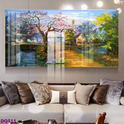 File tranh in trần File tranh đồng quê DQ511 (ảnh gốc siêu nét)